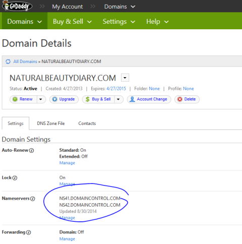 Ganti name server